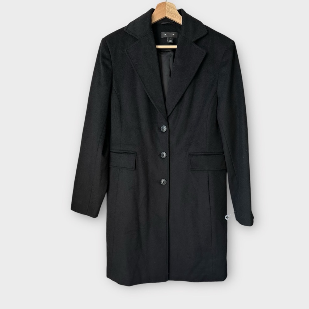 NEW Halogen Wool Blend Topcoat Pea‎ Coat – Black